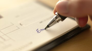 Person writing check