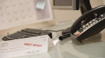Direct deposit check on desk