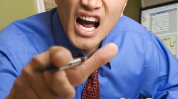 Angry businessman pointing