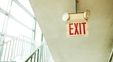 Exit sign in car park