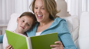 Mother and daughter reading book