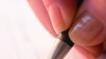 Photo, woman's hand signing a document, close-up, Color, High res