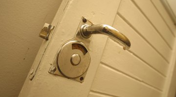 Wooden bathroom door