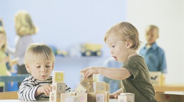 Children playing with blocks